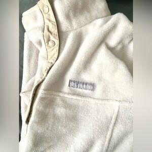 Columbia Cream/White Soft Fleece Half Snap Pullover